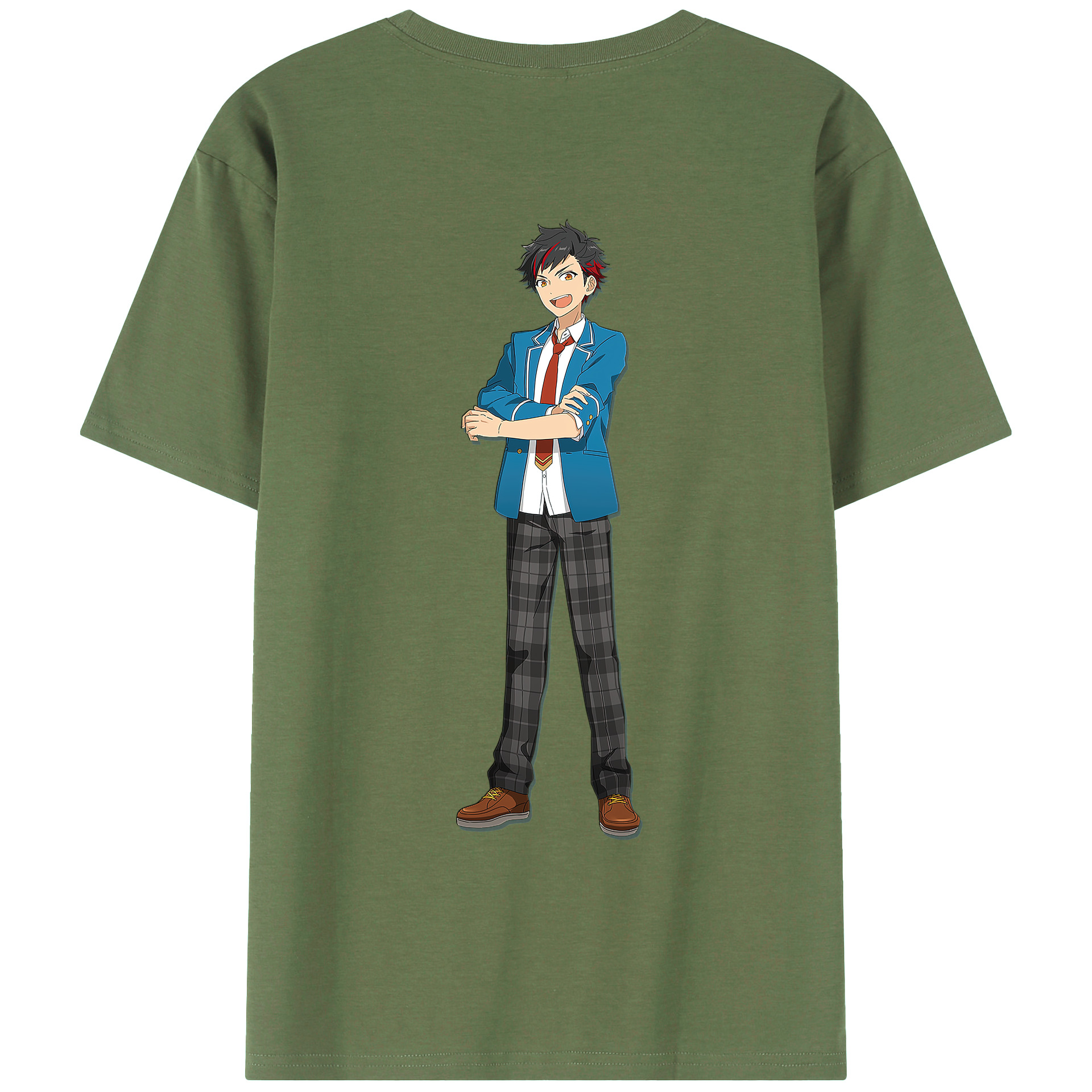 （画像用） あんさんぶるスターズ! Ensemble Stars 綿100％ メンズ半袖Tシャツ（バックプリント） 通気性